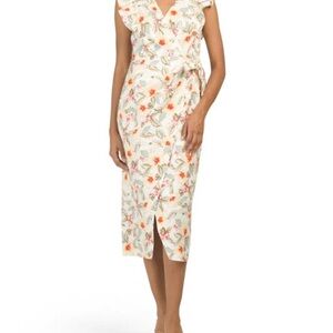 Rebecca Taylor Cream Floral Midi Dress